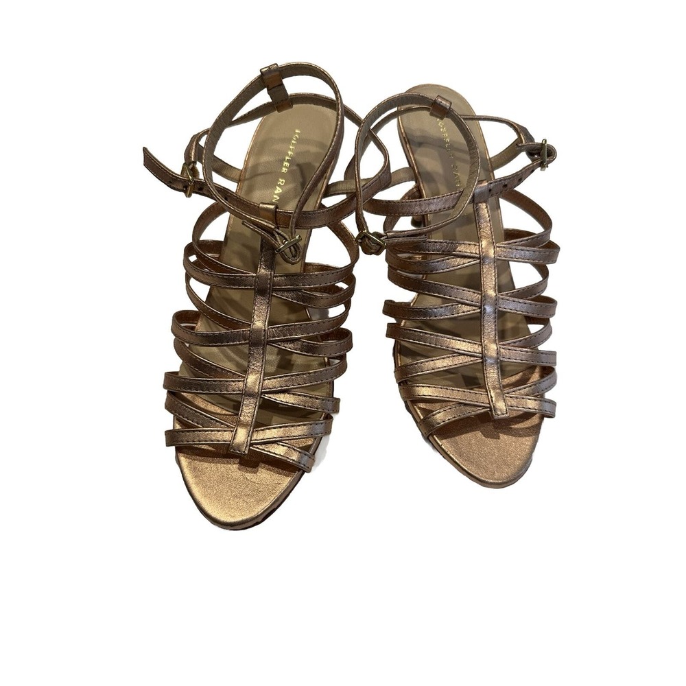 Loeffler Randall Rose Gold Strappy Kitten Heel Sandal Size 7.5